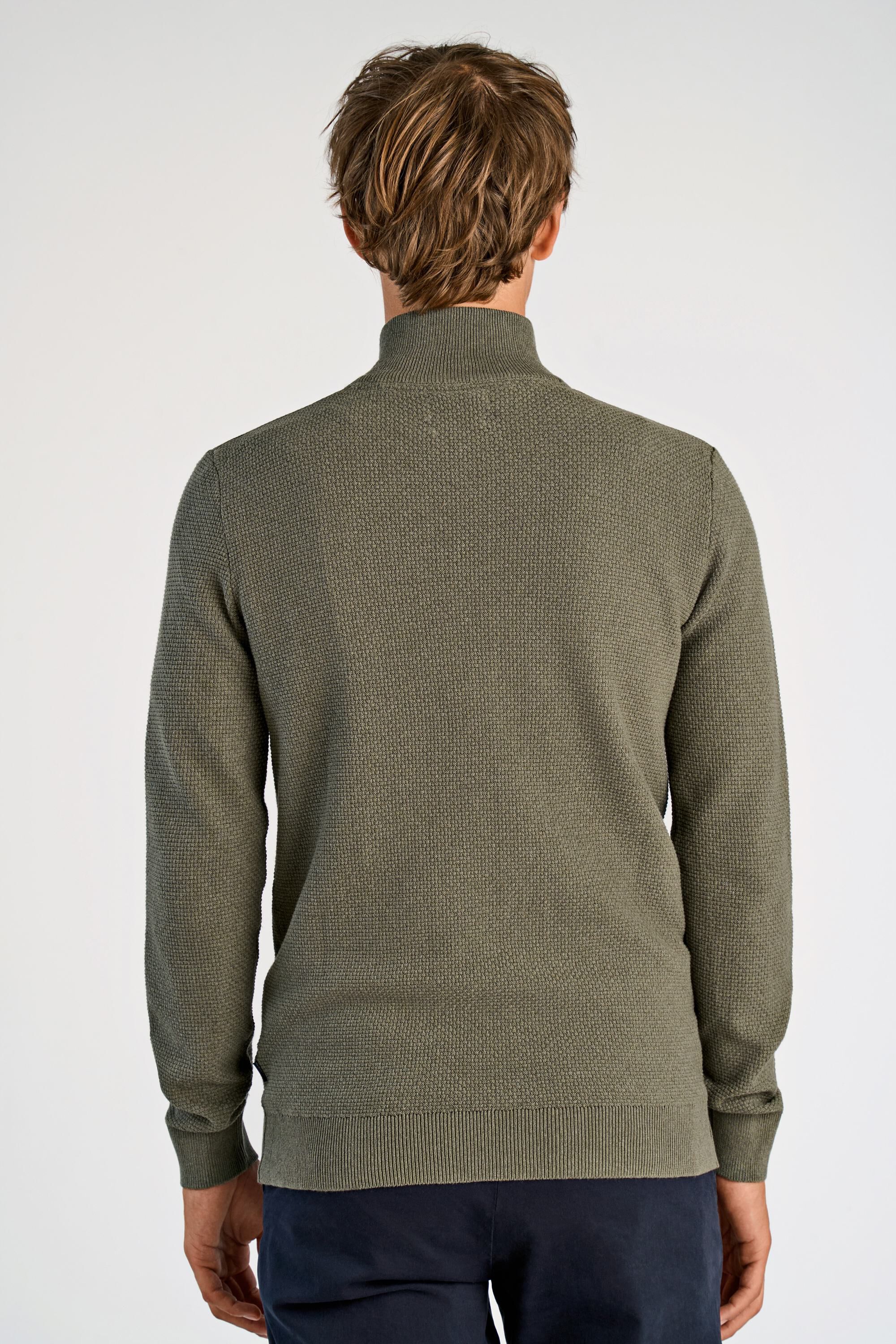 Recycle structure zip cardigan