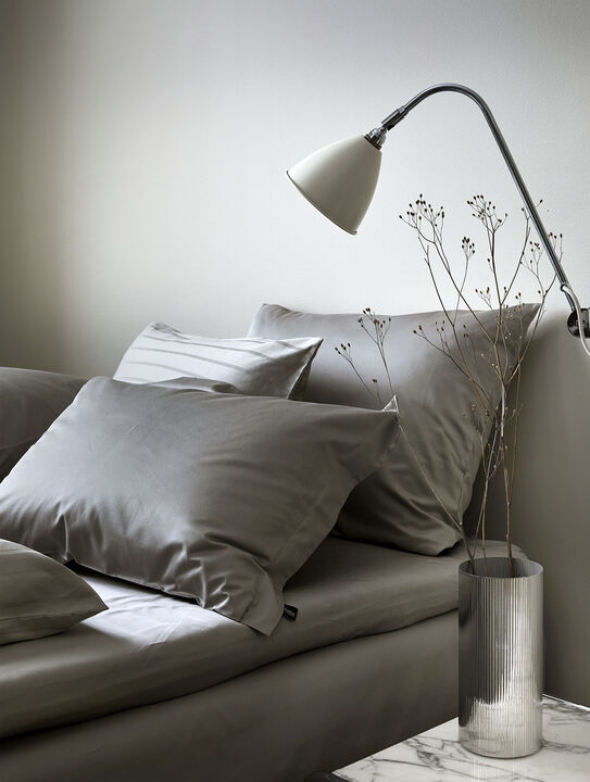 Satin pudebetræk dæmpet grå