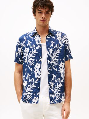 LINEN TROPICAL PRT SS RF SHIRT