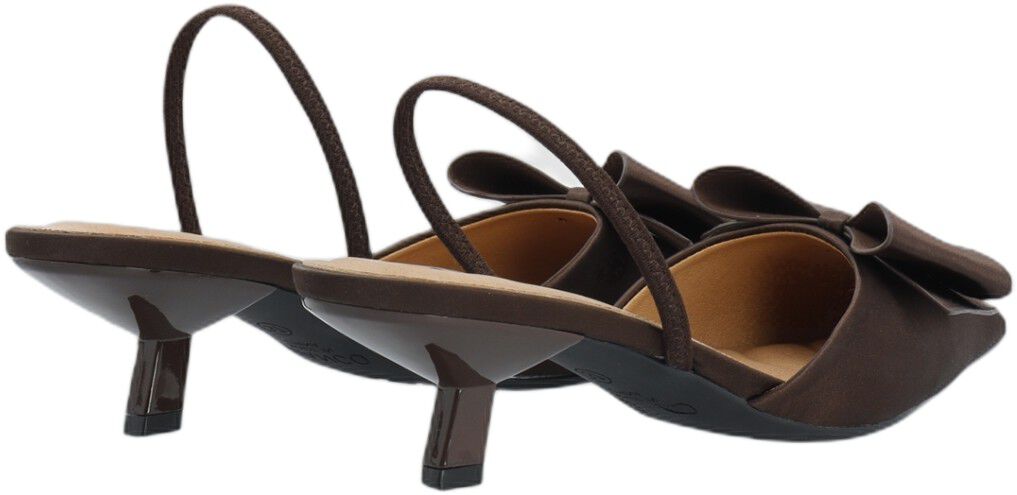 BIAKRISTIN Kitten Heel Bow Slingback Satin
