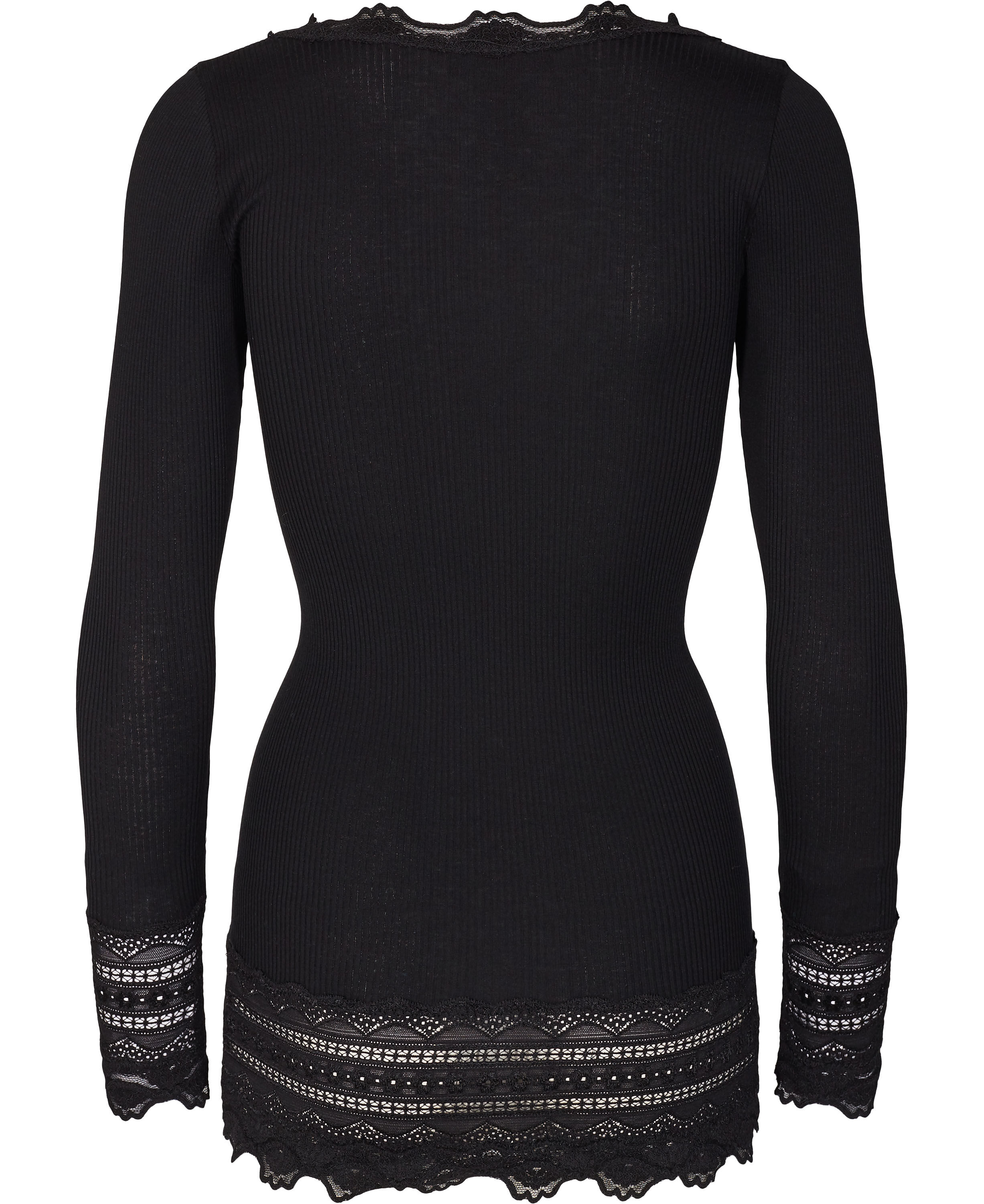 Silk t-shirt medium ls w/wide lace