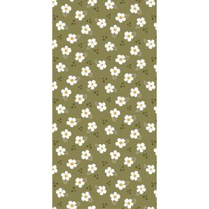 Serviet 10x20 cm gr&oslash;n m/hvide blomster 16 stk/pk