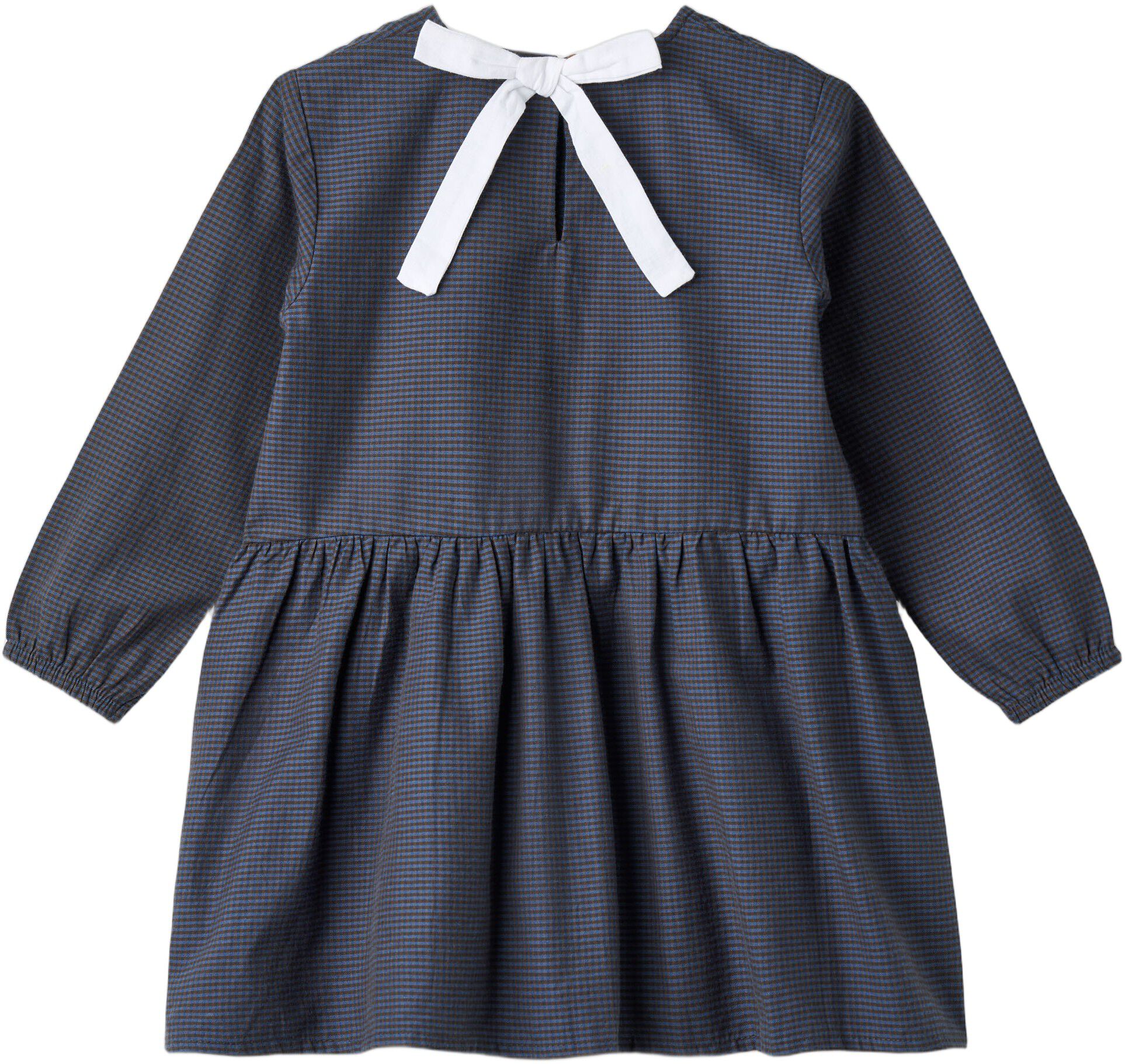 CHECKERED DRESS W. BACKSIDE BOW