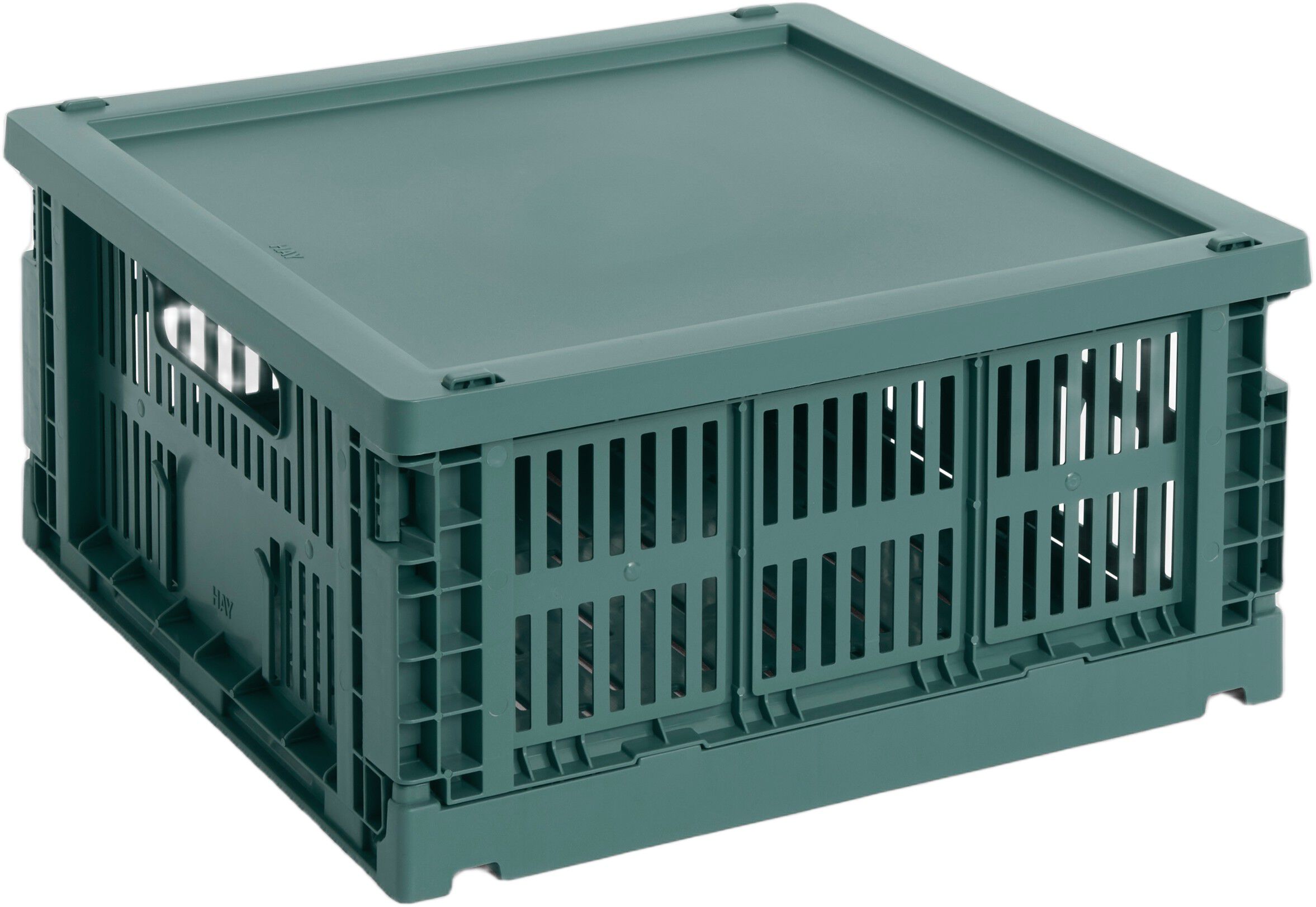 HAY Colour Crate Lid Plastic-Medium Square / Cube-Dark green