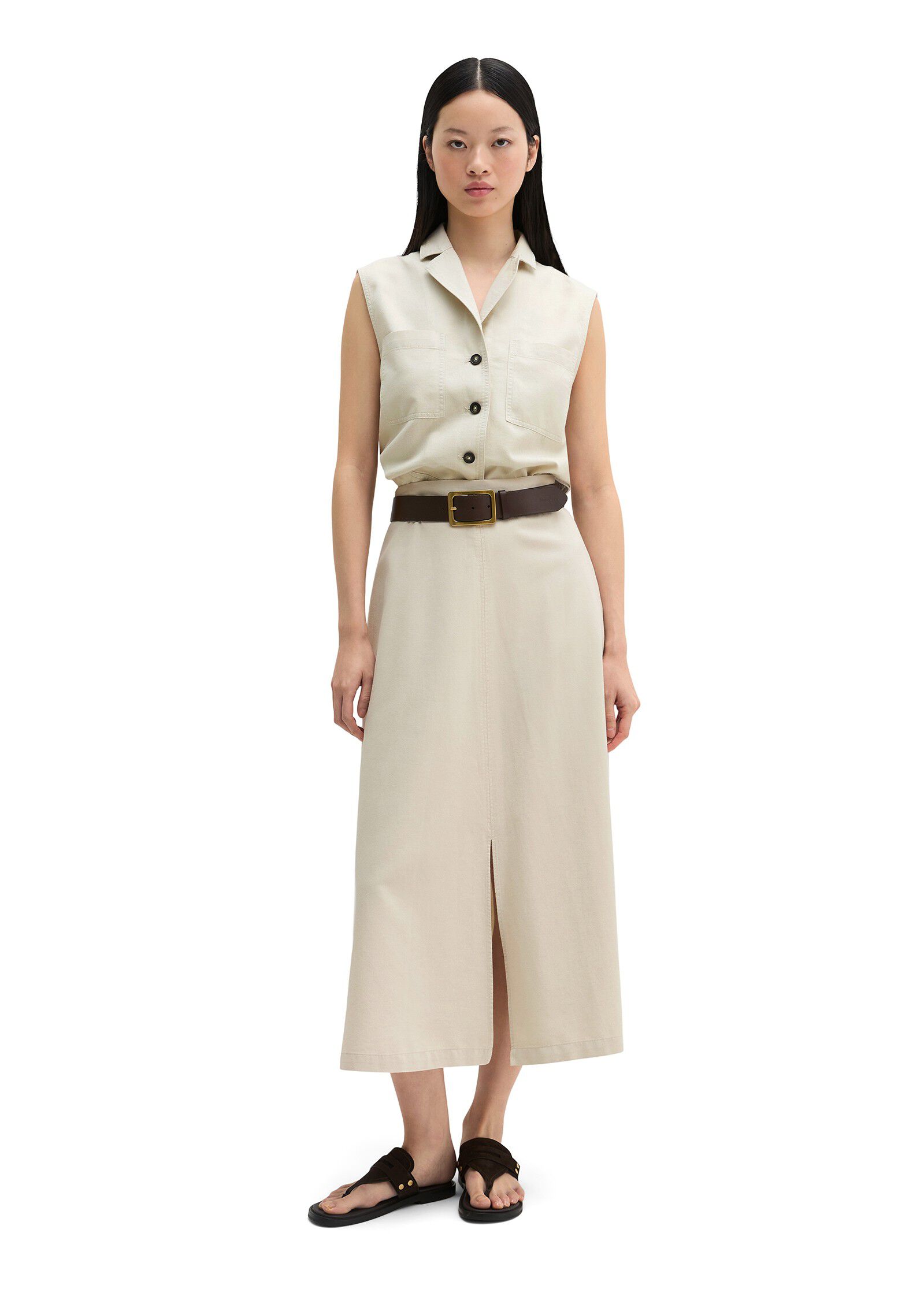 Vest, boxy shape, lapel collar, pat