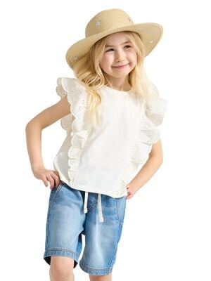 Top embroidery lace frill