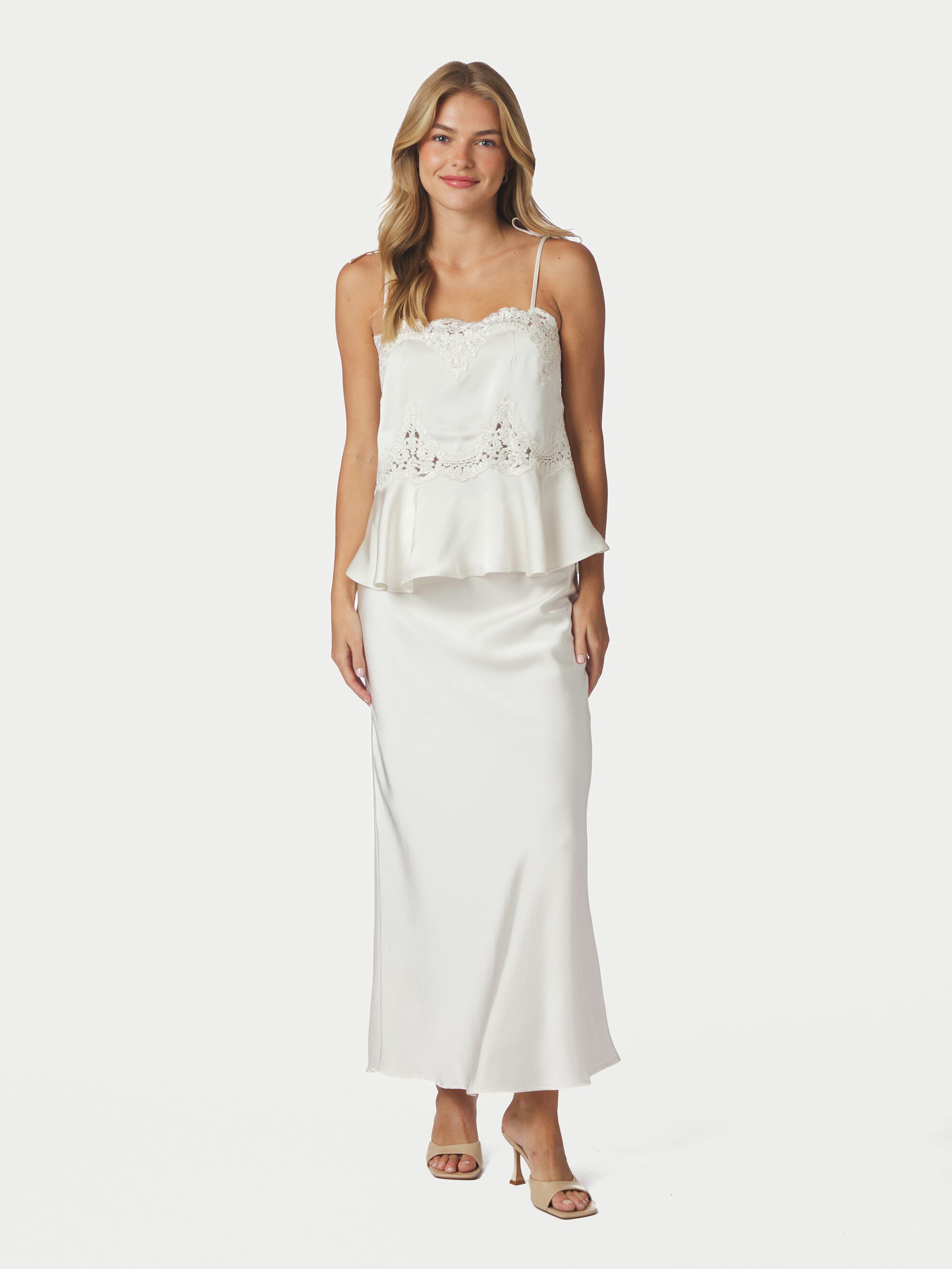 Kaela Heavy Sateen Lace Top