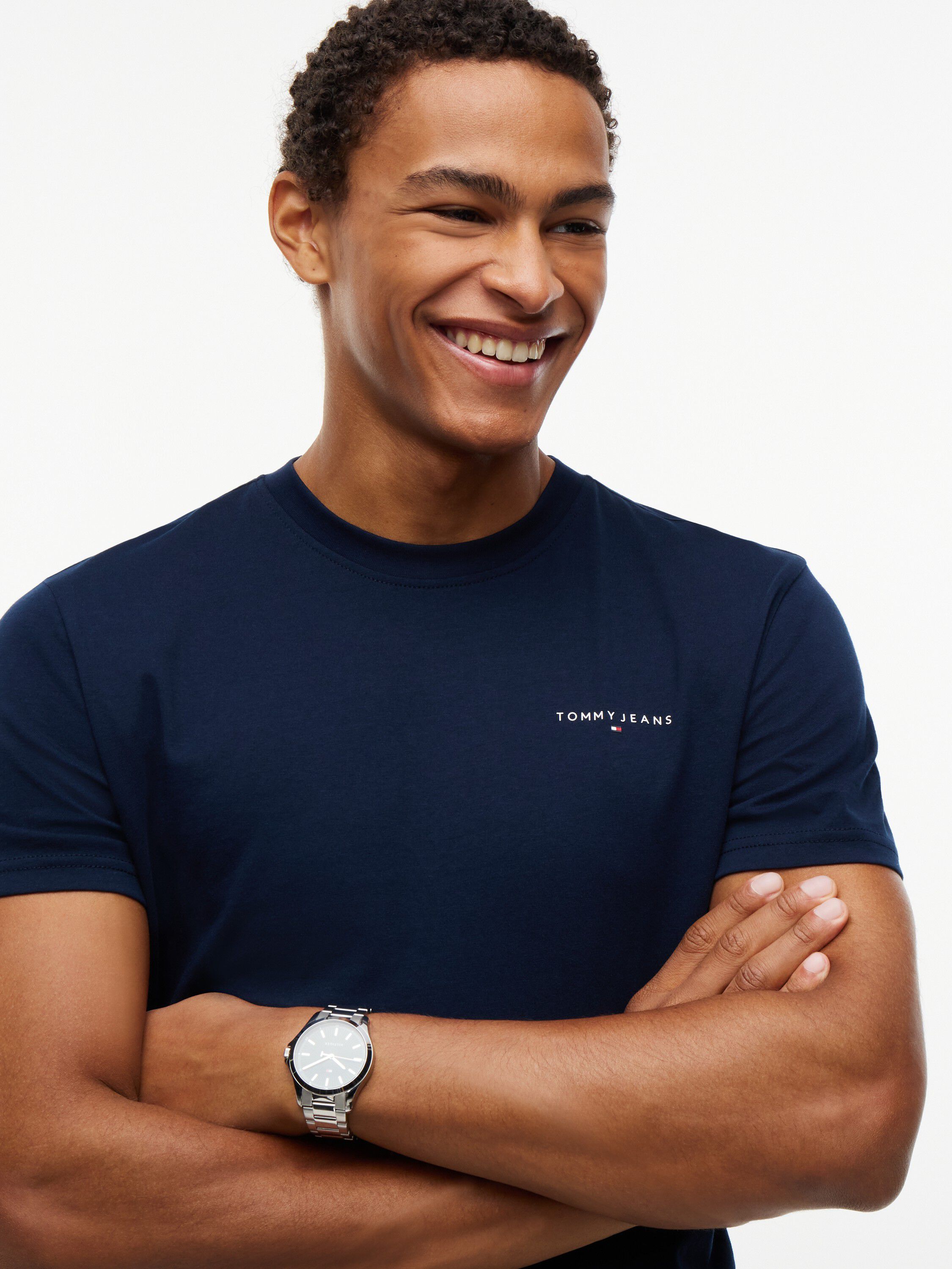 Linear Logo Slim Crew Neck T-Shirt