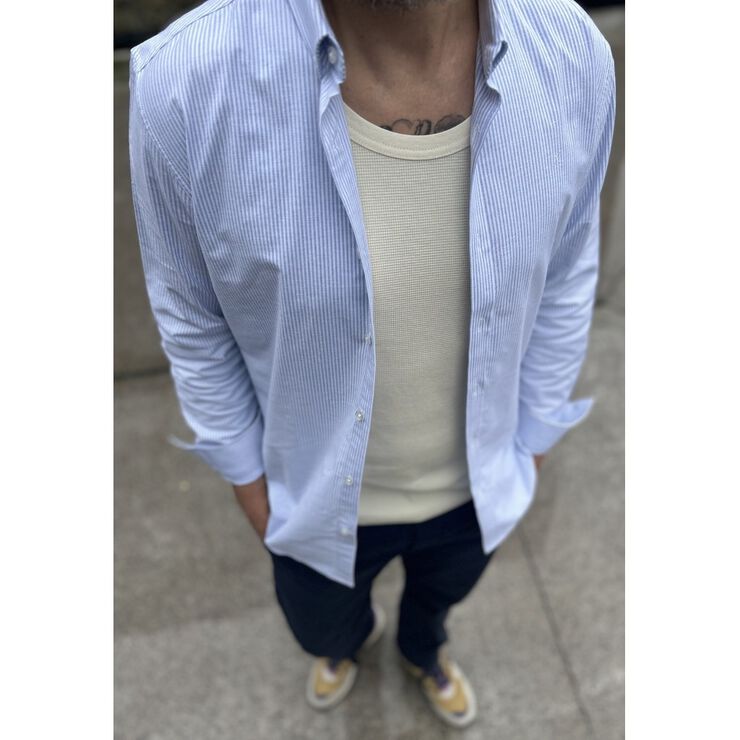 Oxford Stretch Stripe L/S