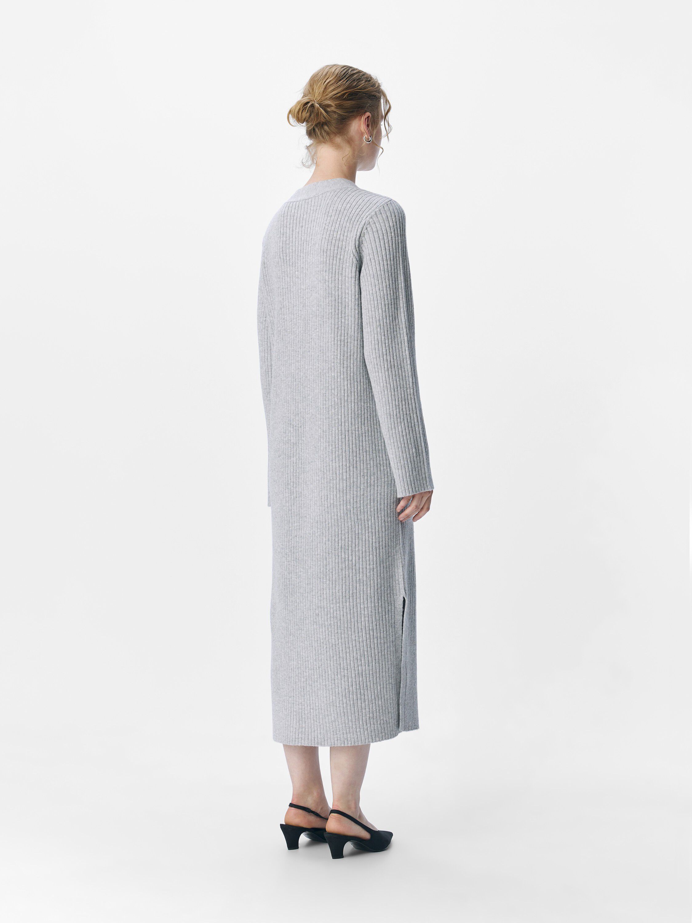 OBJELVA L/S RE V-NECK KNIT DRESS DI