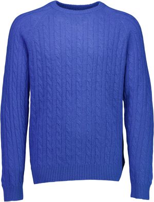 Lambswool raglan cable o-neck