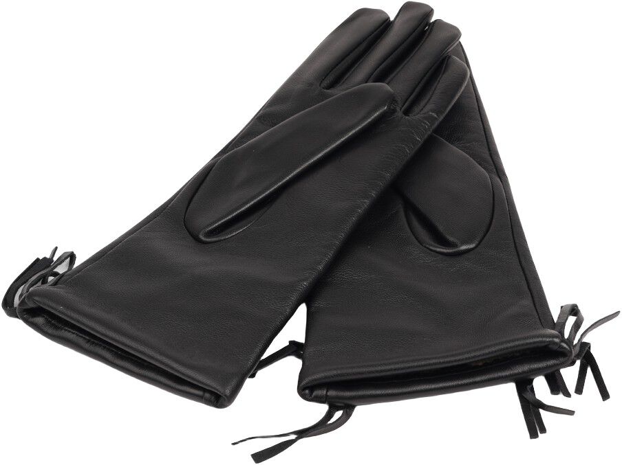 PORDENONE - LEATHER GLOVES W/ FRINGES AND CASHMERE LINING