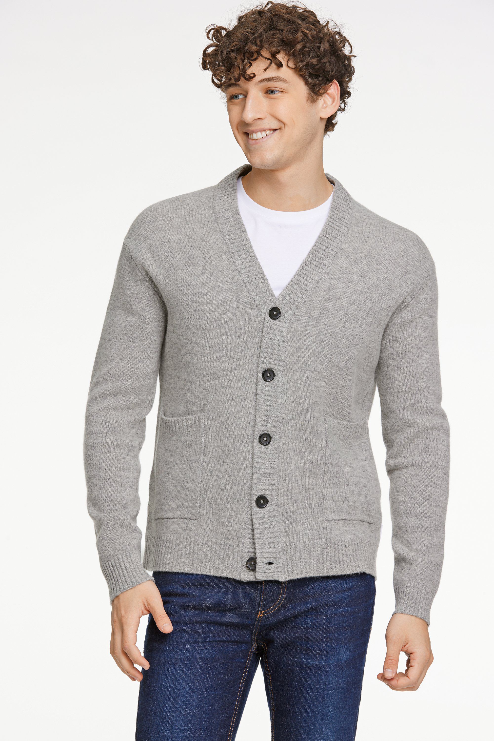 Lambswool button cardigan