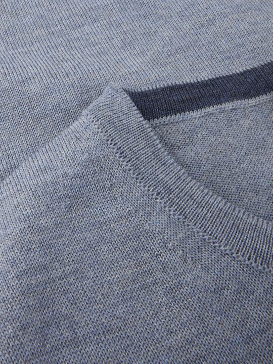 Sweater Knitted Crew Neck With Patch Merino Wool