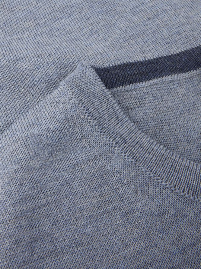 Sweater Knitted Crew Neck With Patch Merino Wool