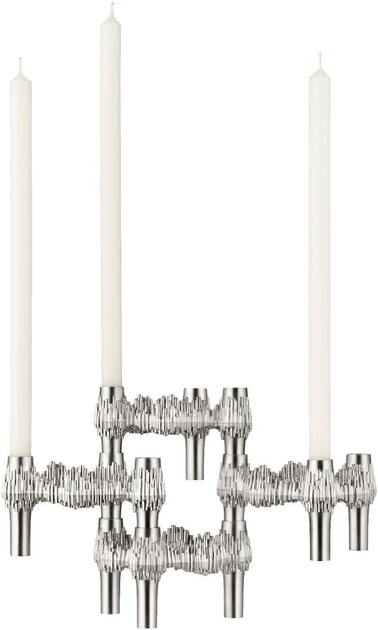 Quist candle holder set with 3 pcs - brushed chrome