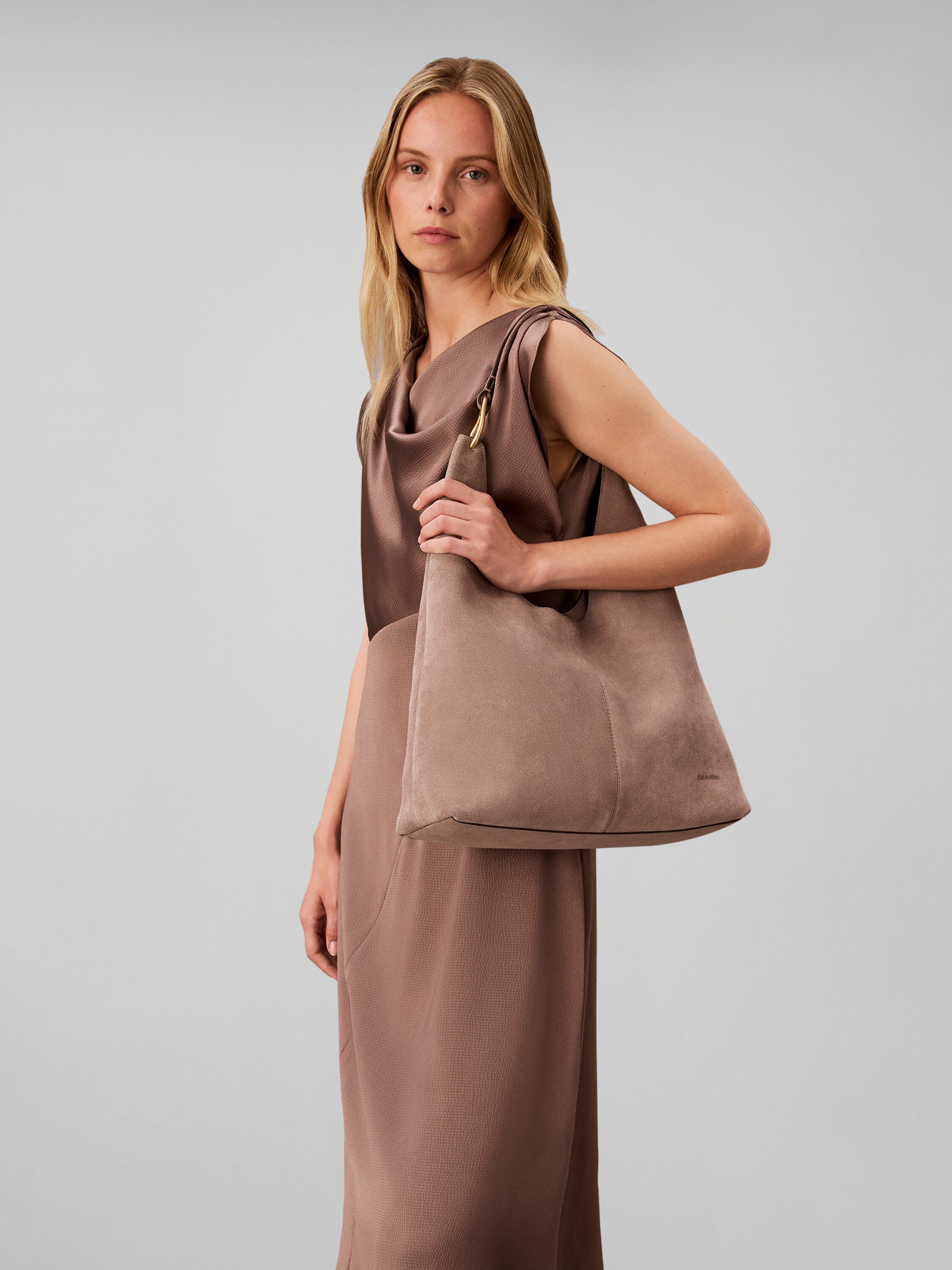 Large Soft Suede Shoulder Bag