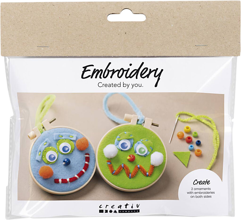 Mini DIY Kit Broderi, Ansigter