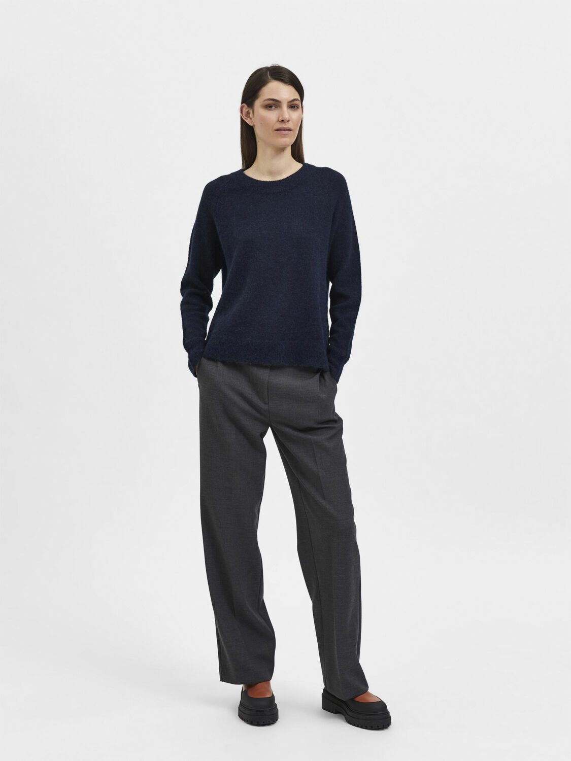 Slflulu Ls Knit O-Neck Noos