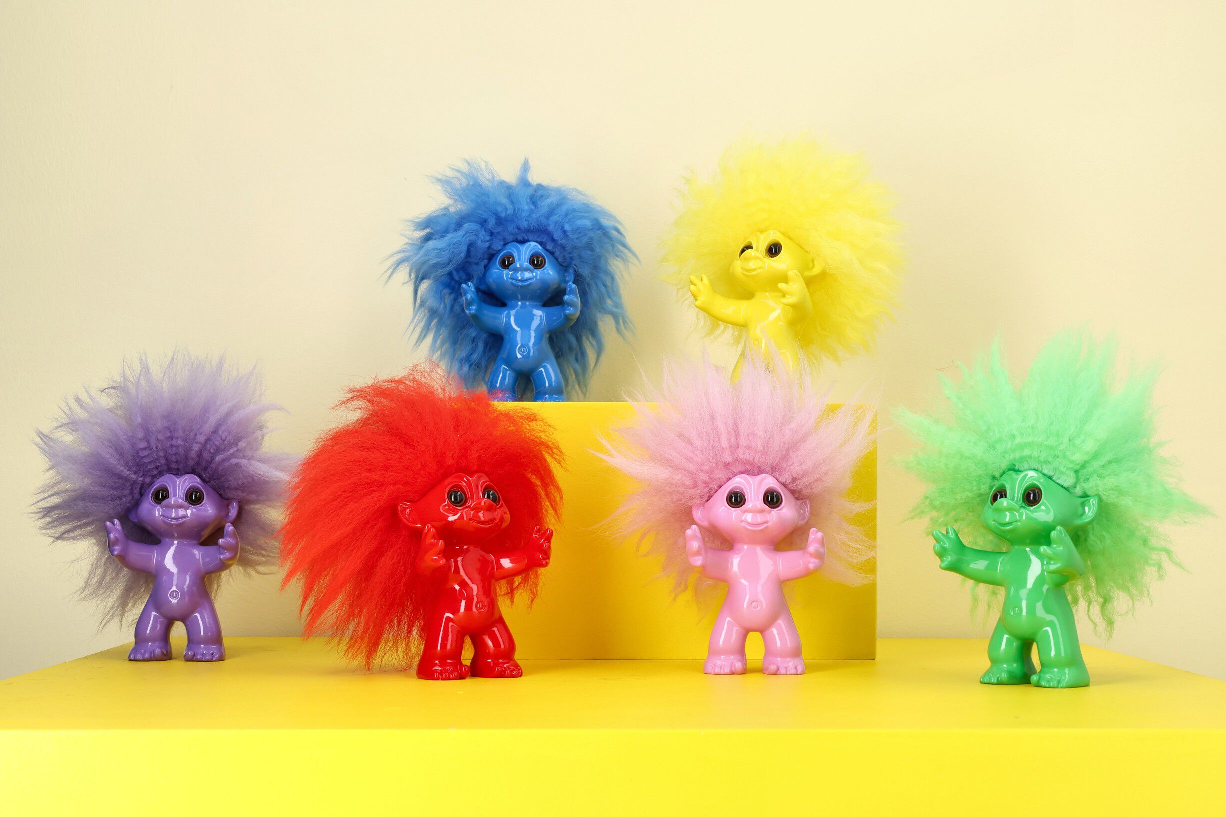 Lykketrold, gul, 9 cm