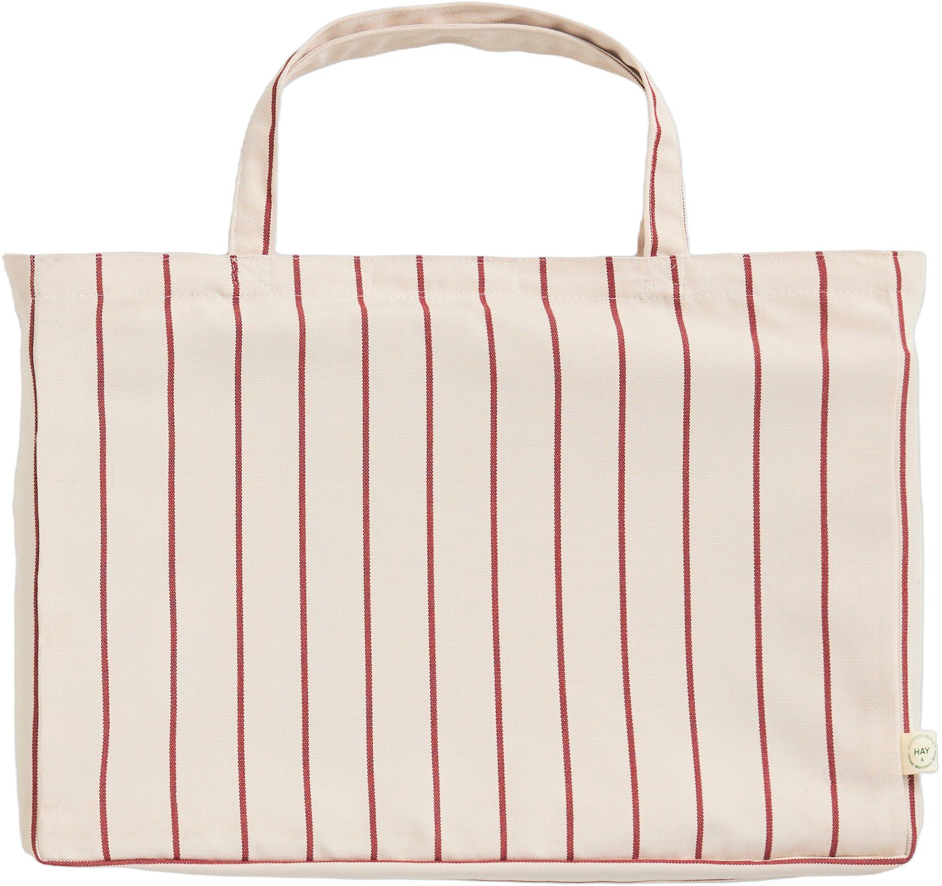 Outdoor Market Folding Stool - Beige with red stripe -