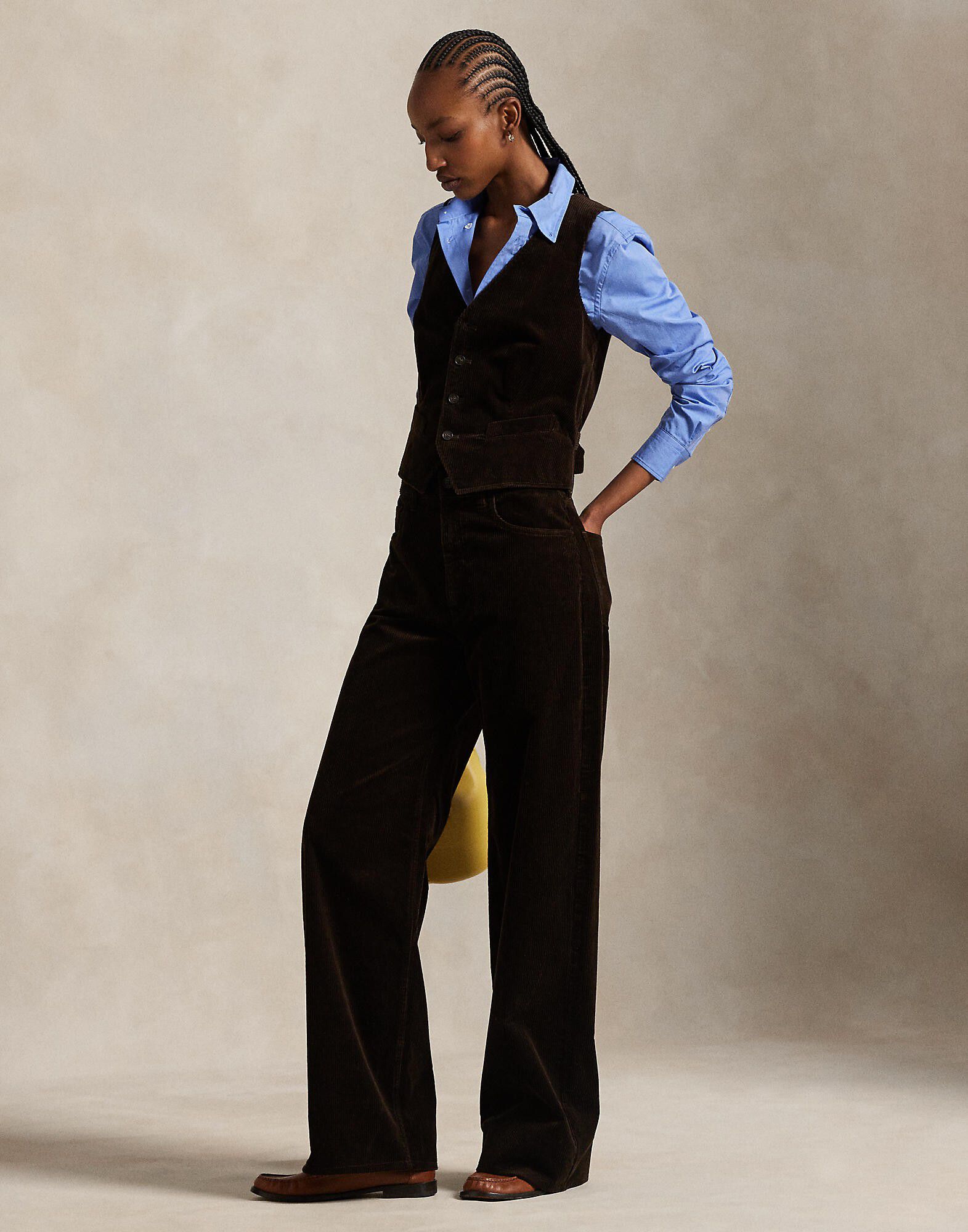 Cotton Corduroy Wide-Leg Pant