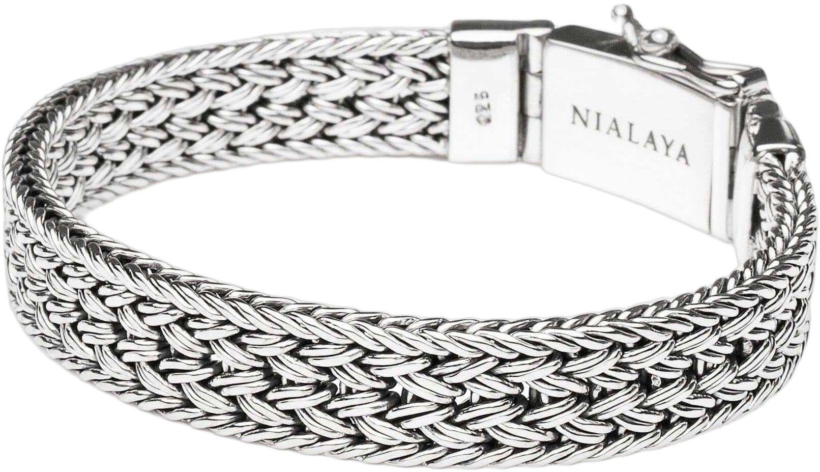 Men's Silver Braided Chain Bracelet