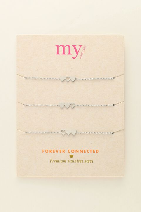Bracelet set triple heart