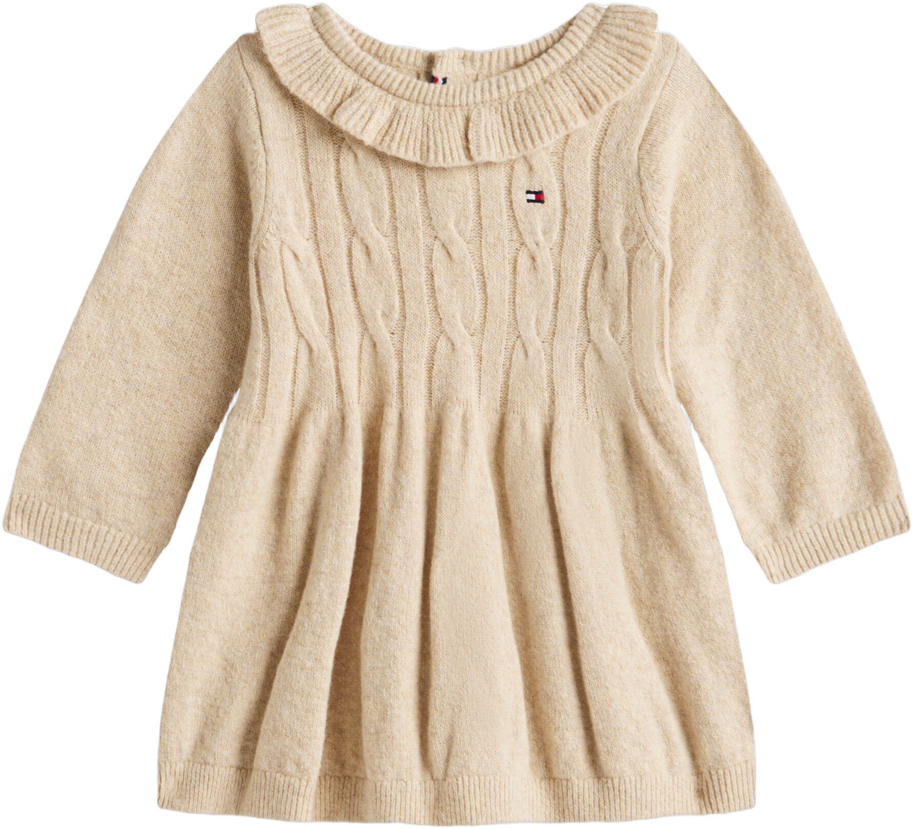 CABLE SWEATER DRESS LS