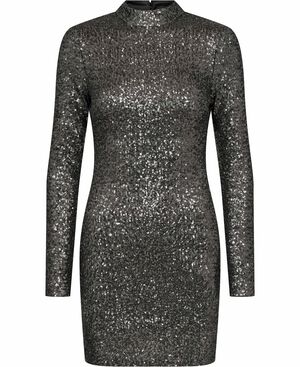 SEQUIN MOCK NECK MINI DRESS
