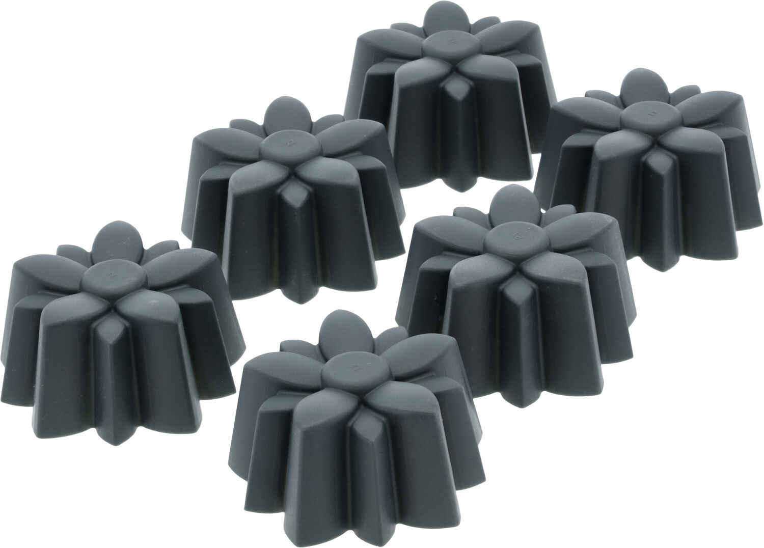 Muffinsform Blomst 6 stk. Gr&aring; Silikon