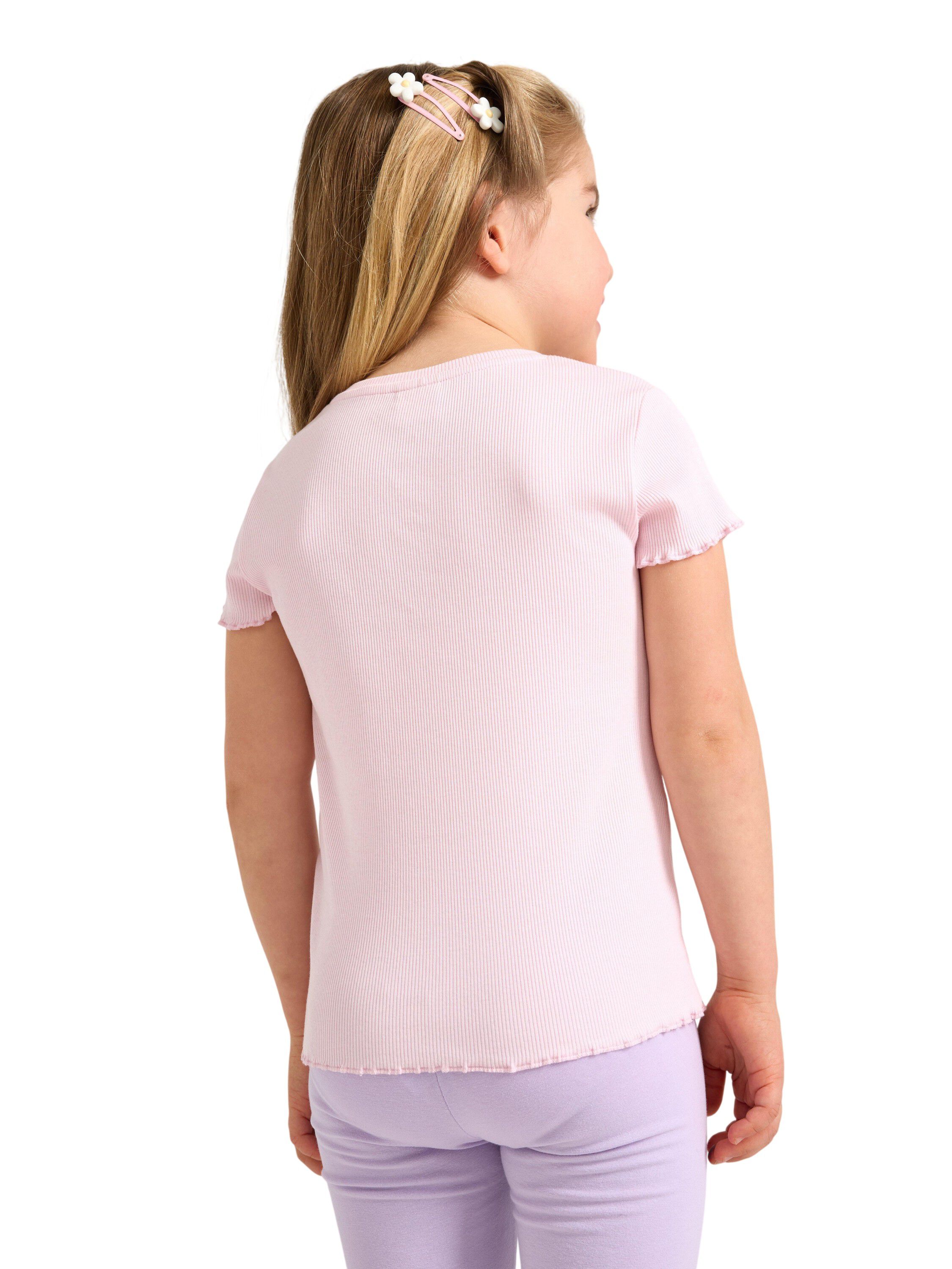 Fitted ribbed short-sleeve top with