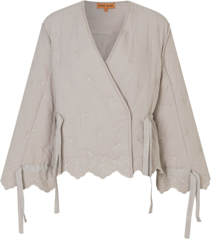 2388 Quilted Cotton, Gathered Tie Jacket