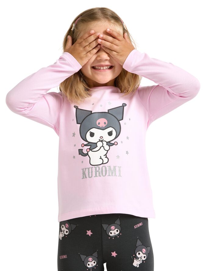 Top i blød bomuldsjersey med lange