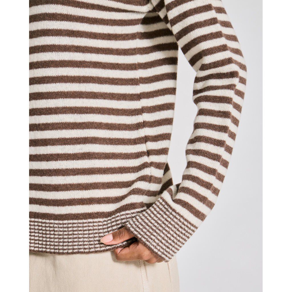Gry L/S Striped Cardigan Lambswool Knit