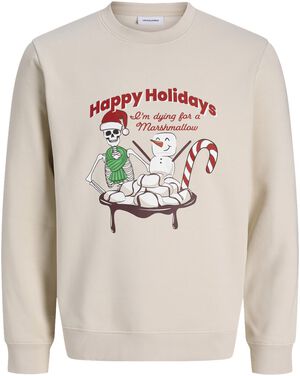 JJMERRY SKULL XMAS SWEAT CREW NECK