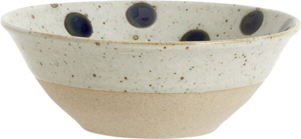 GRAINY dot bowl, sand/dark blue