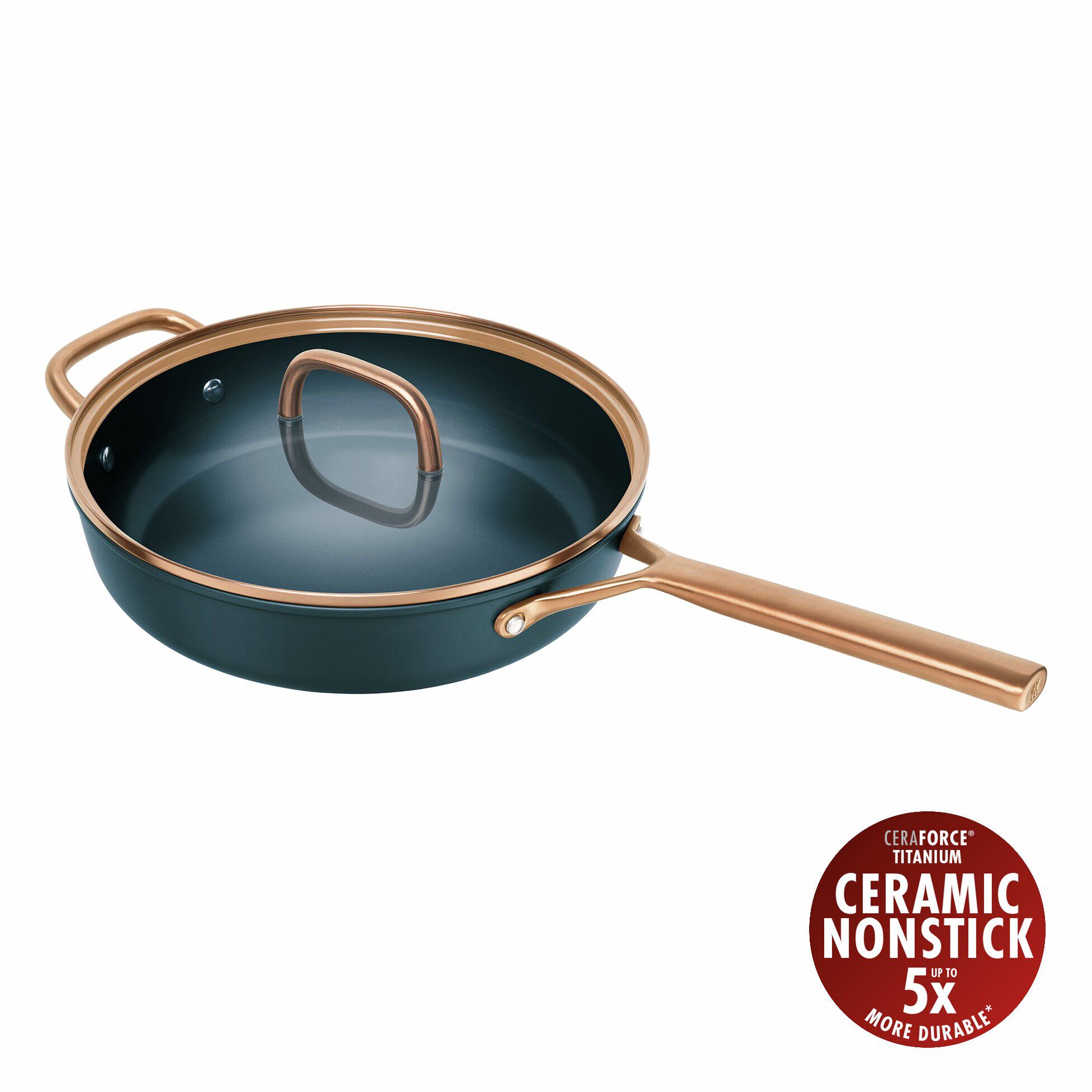 Milano, Sautepanne med glasslokk 28 cm, Aluminium