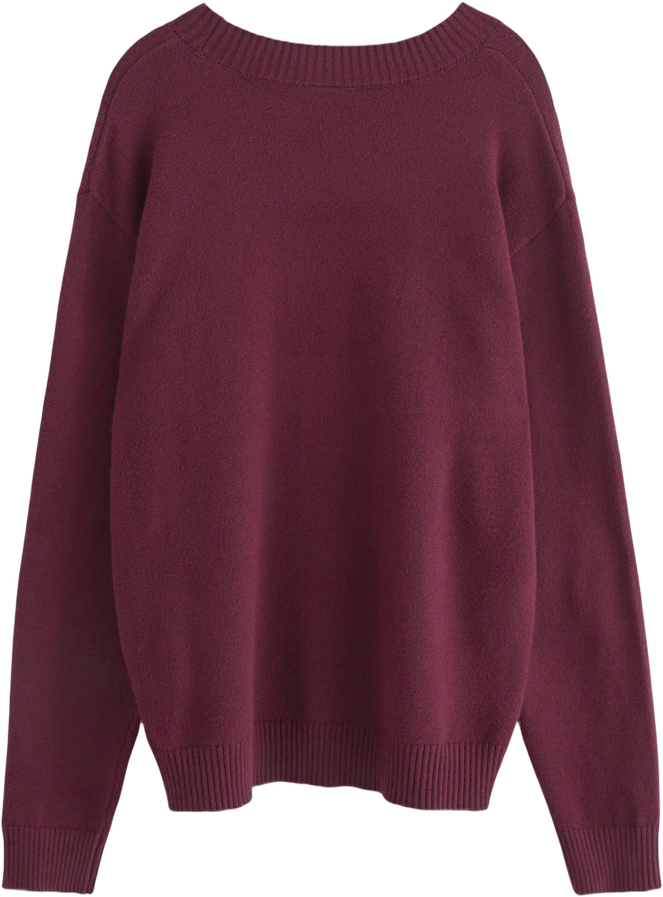 Bl&oslash;d, strikket tr&oslash;je i viskosebla