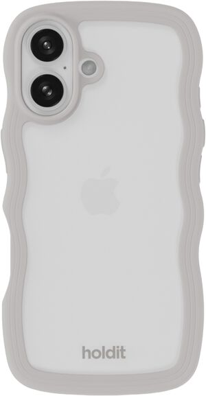 Wavy Case iPhone 16 Wool Gray/Transparent
