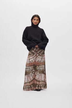 Fluffy knit funnel-neck sweater - M