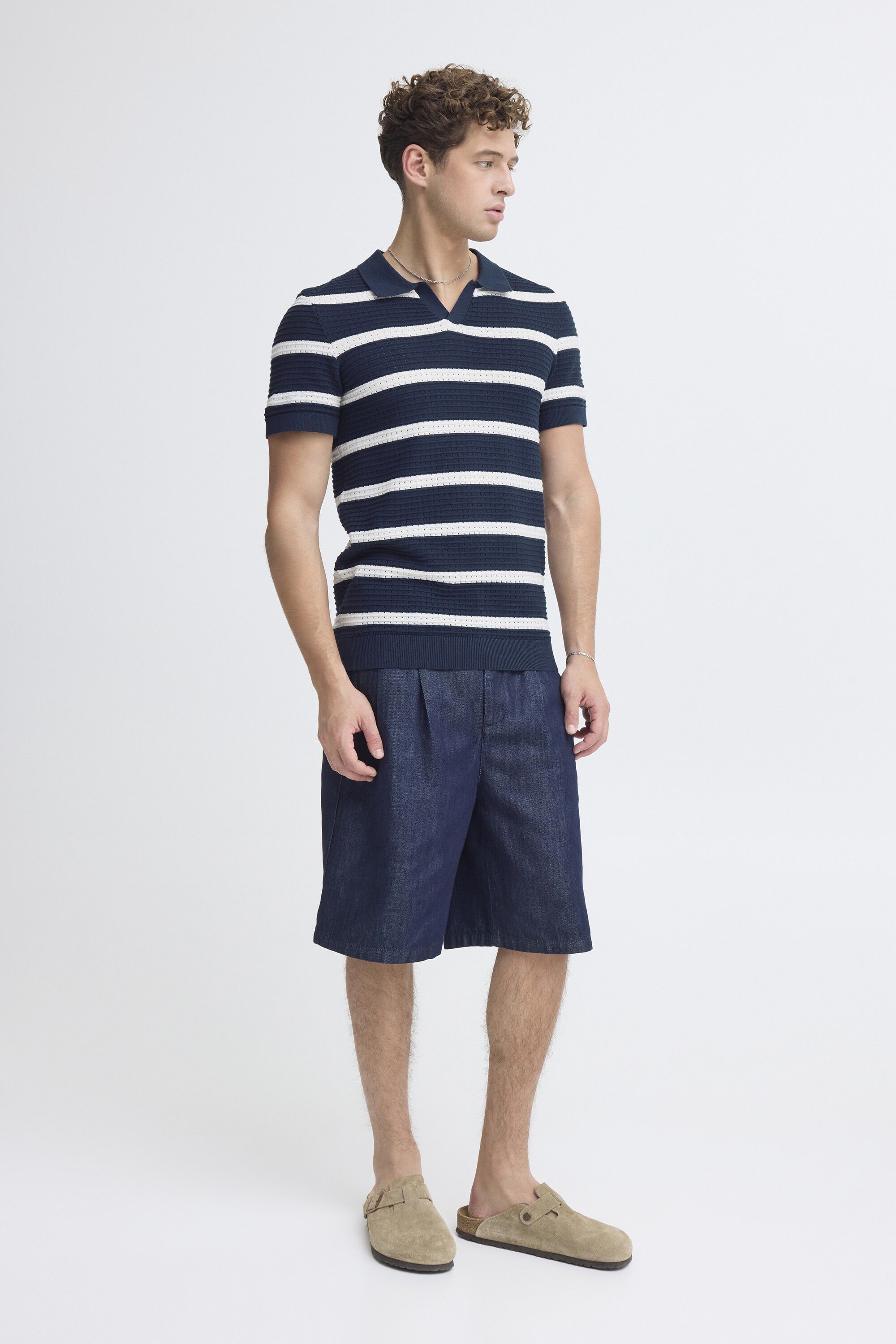 CFDAHLIN SS STRIPED POLO KNIT