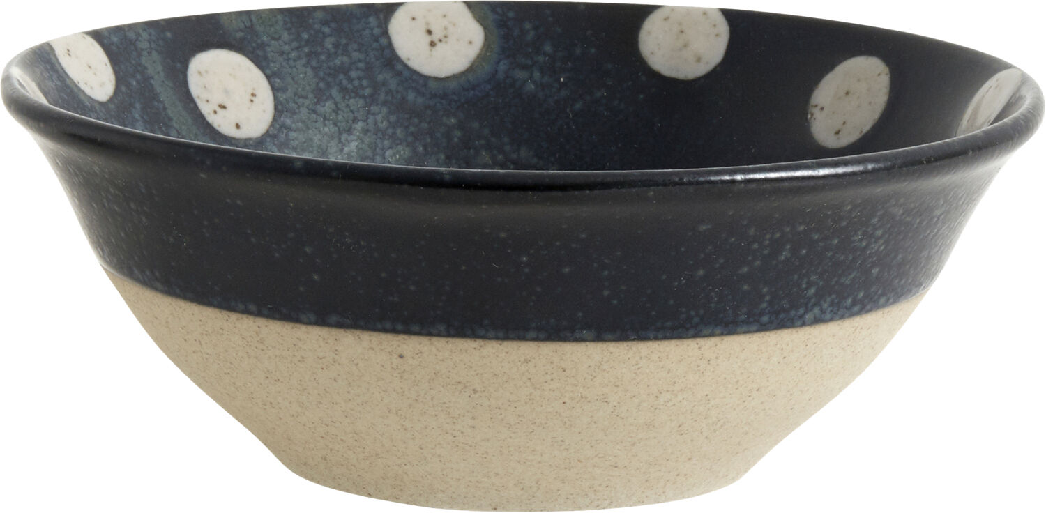 GRAINY dot bowl, dark blue/sand