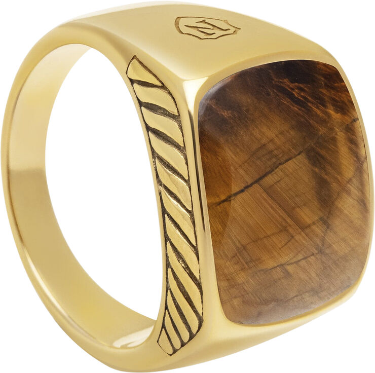 Gentlemen's Gold Signet Ring with Green Agate