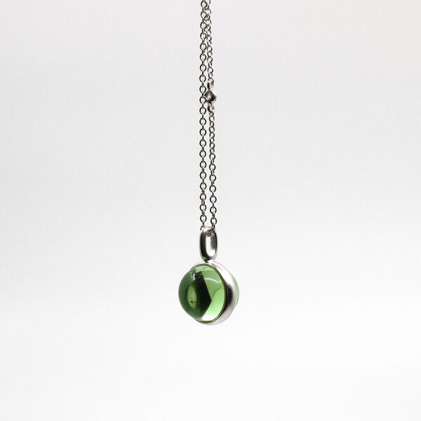 Prime Pendant - Rhodium/Green