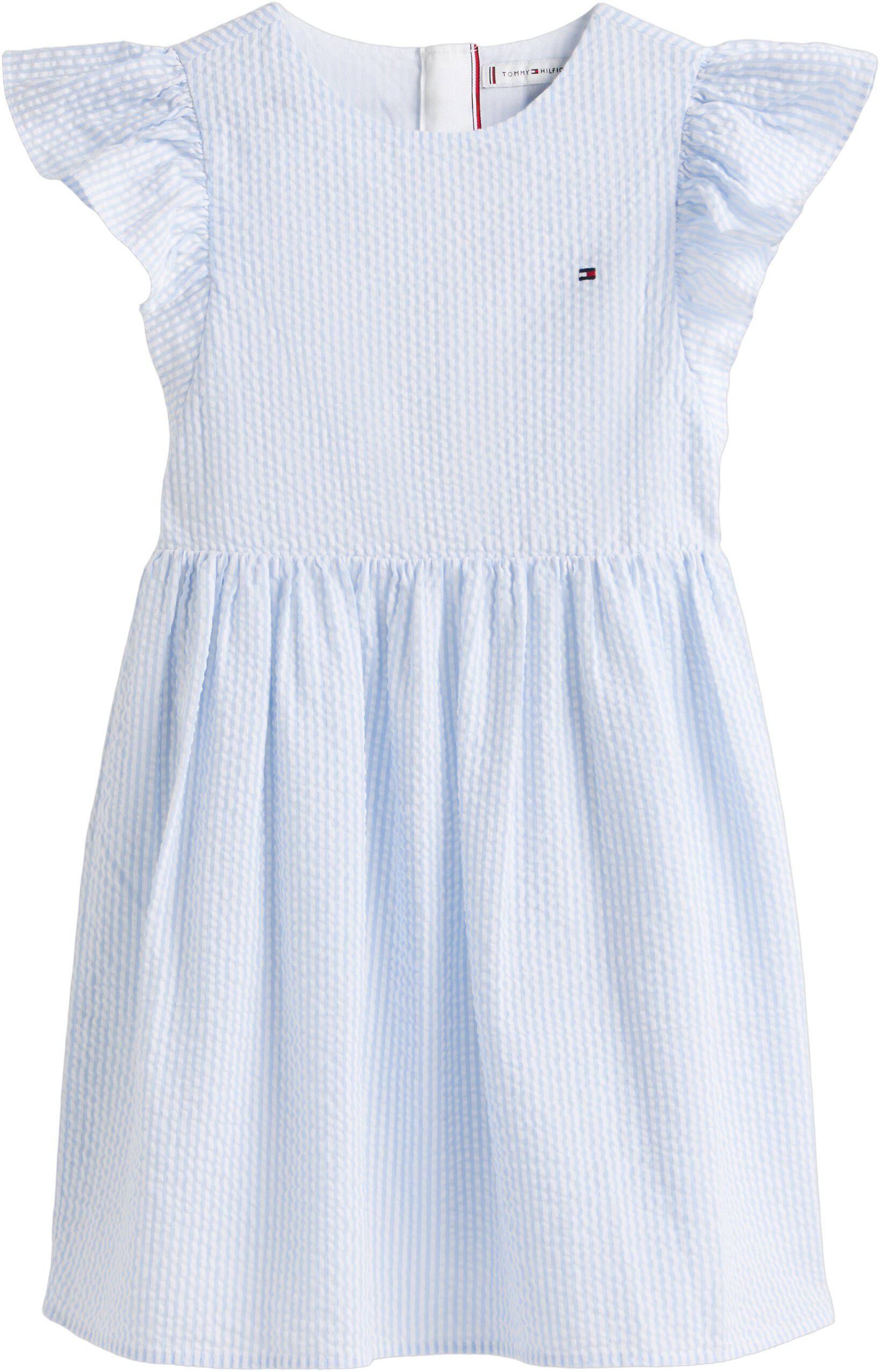 Stripe Seersucker Fit And Flare Dress