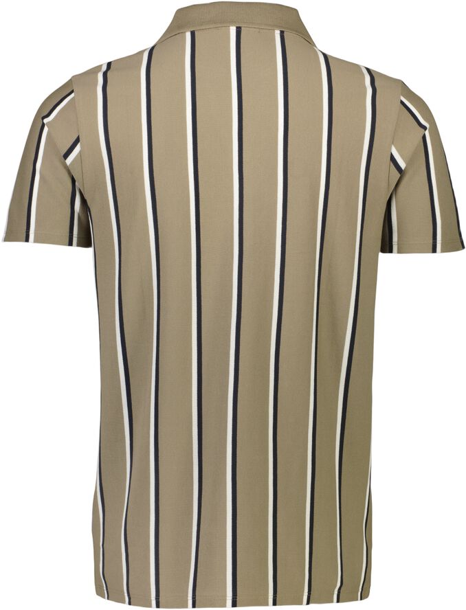 Striped piqué polo shirt S/S