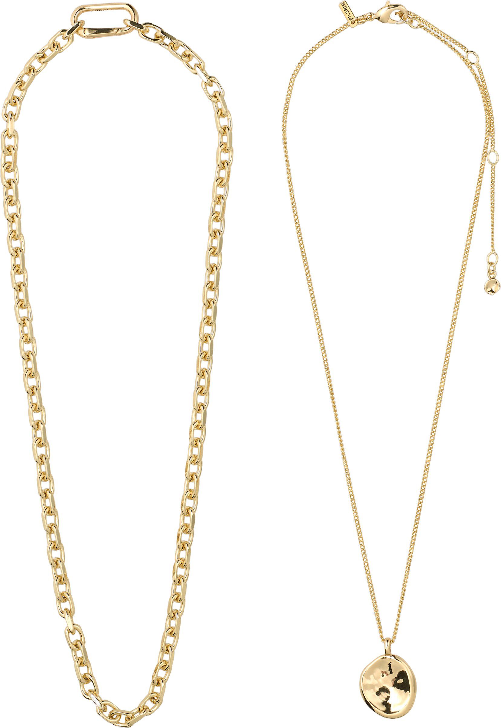 SPARKLE halsk&aelig;de, 2-i-&eacute;t s&aelig;t, guldbelagt