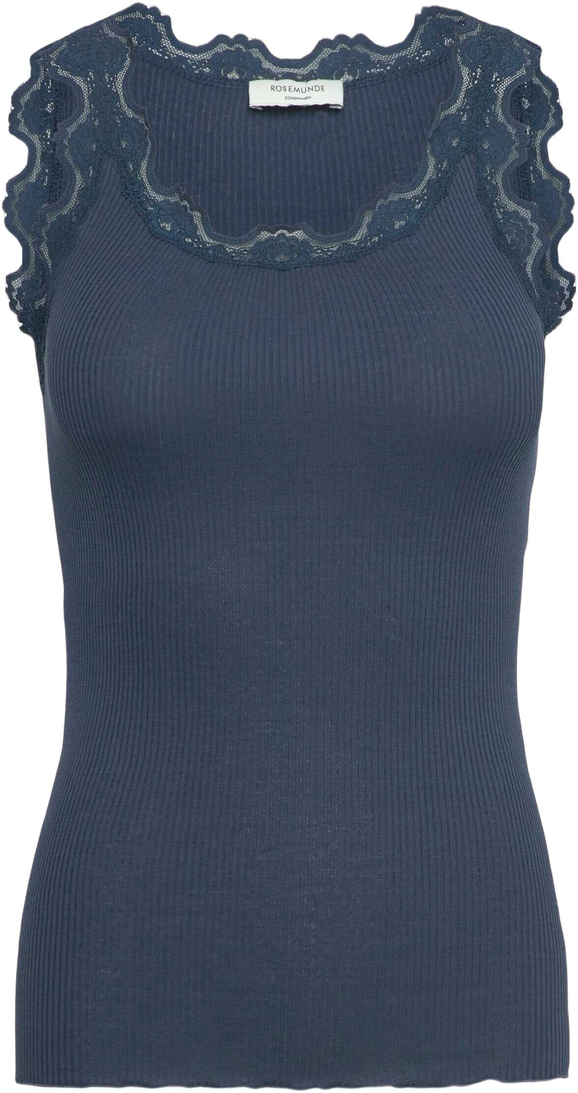 Silk top w/vintage lace Reg length