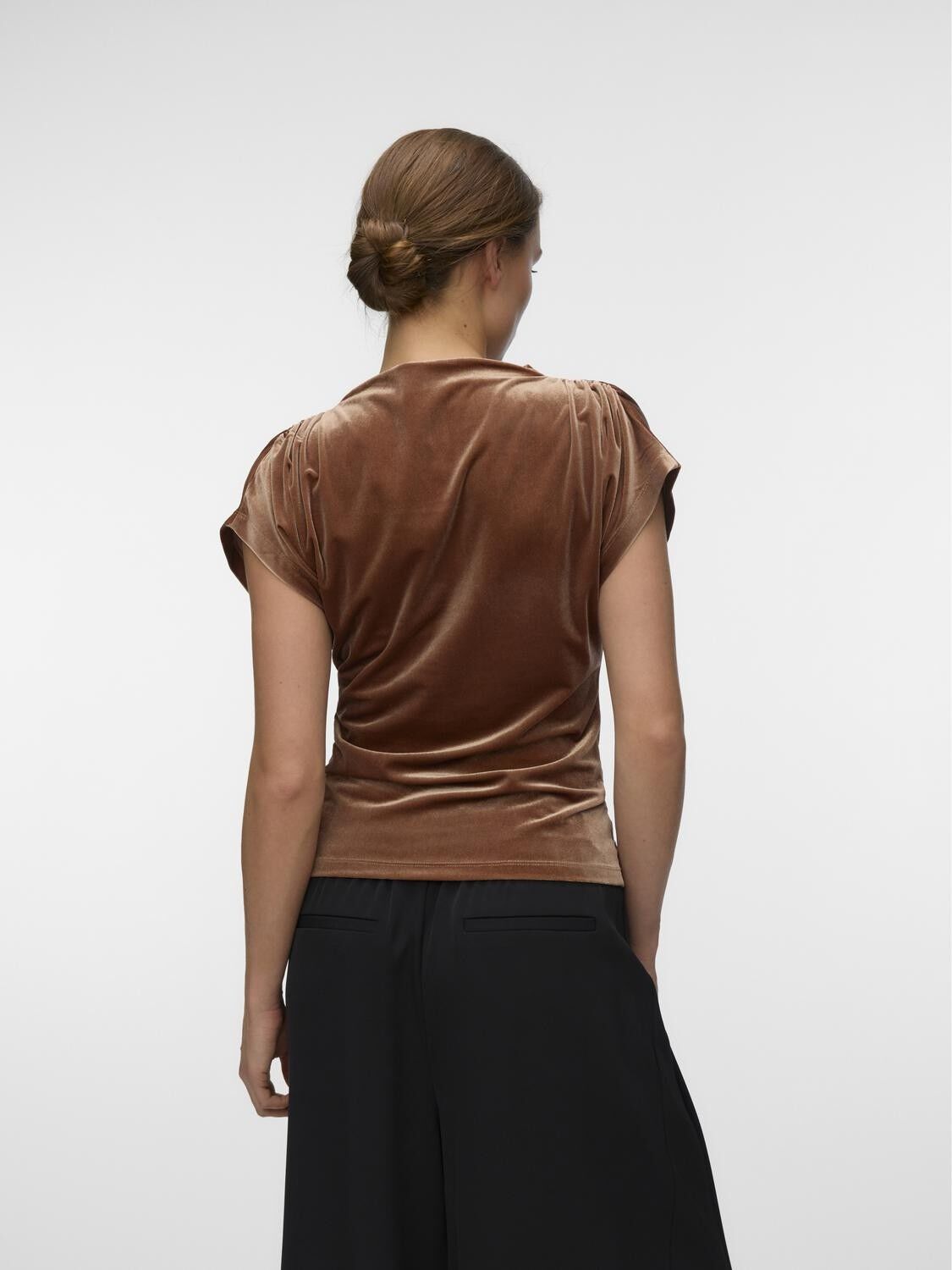 Awessence Cap Sleeve High Neck Top